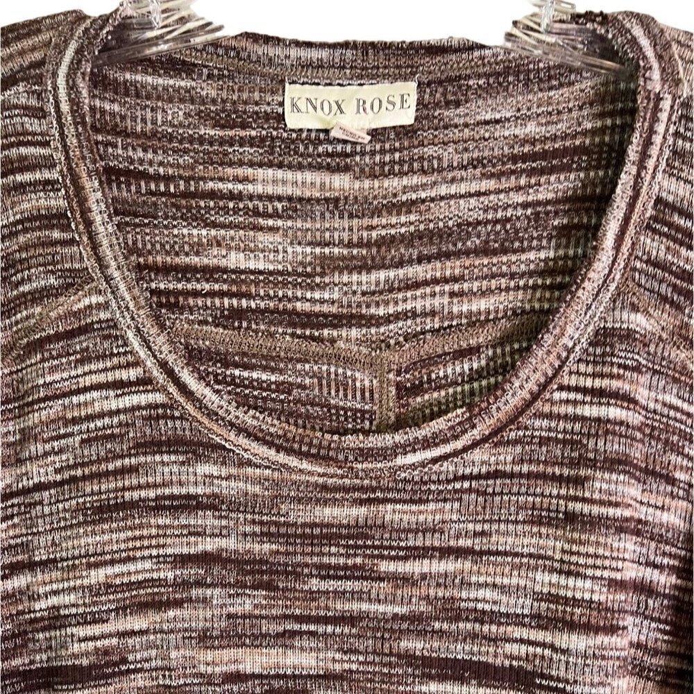KNOX Rose Women's Sweater Brown & Beige Stripes Long Sleeves Size XXL - Picture 3 of 10